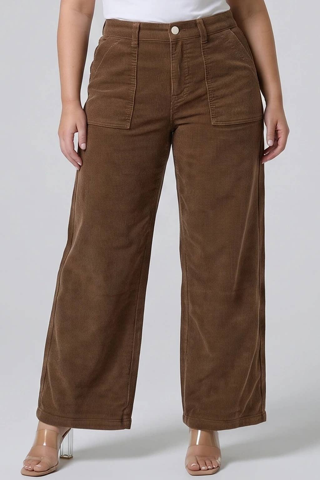 High rise love curve barrel leg Corduroy pants