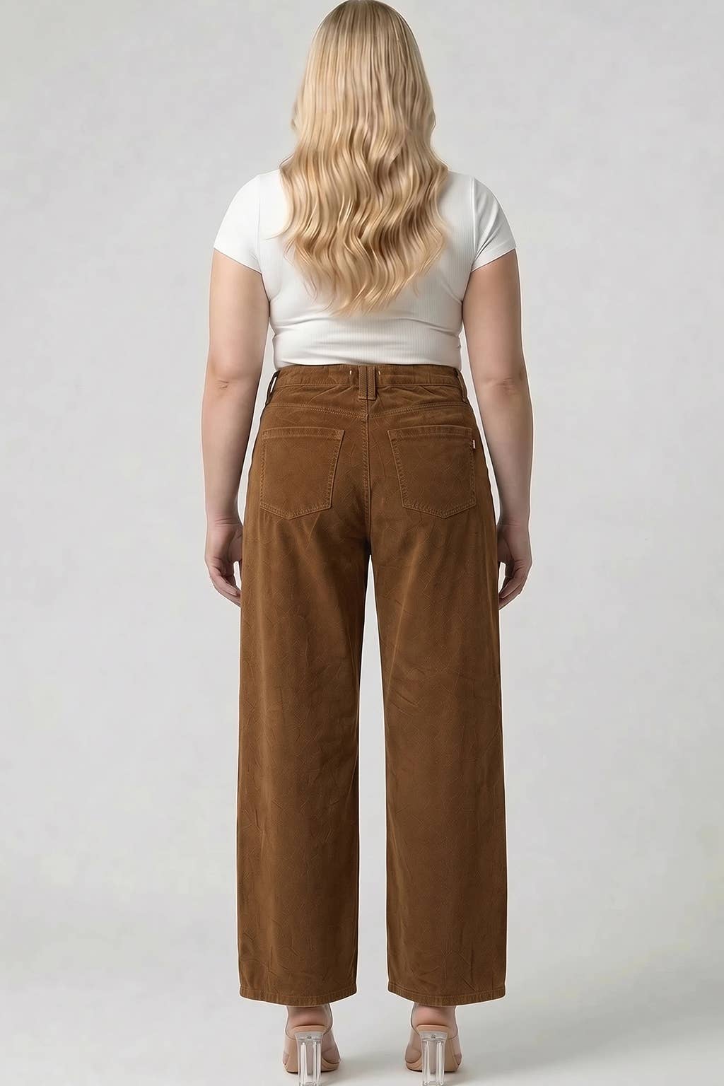 High rise love curve barrel leg Corduroy pants