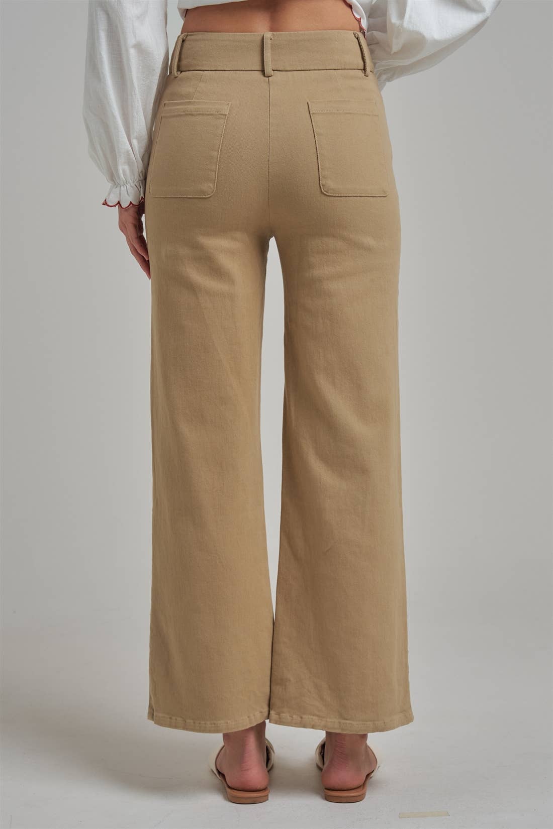 WIDE LEG PANTS WITH BOW FRONT POCKETS