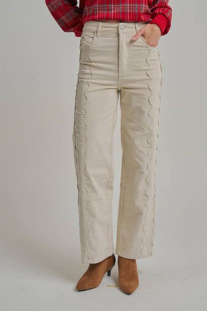 CORDUROY WIDE LEG PANTS