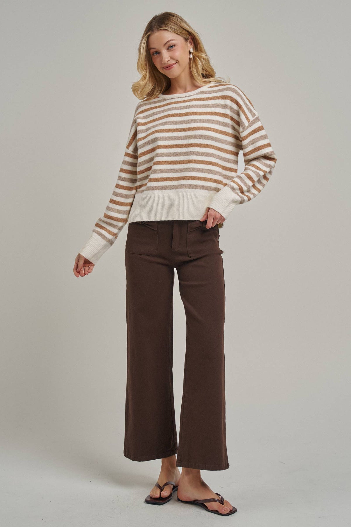 WIDE LEG PANTS WITH BOW FRONT POCKETS