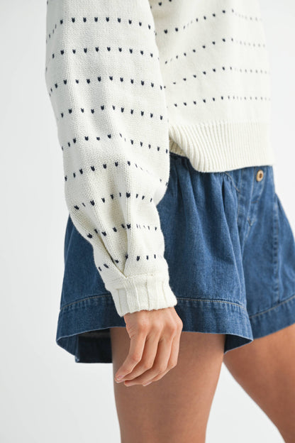 Dot Knit Pullover Sweater