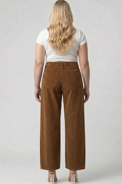 High rise love curve barrel leg  Corduroy pants