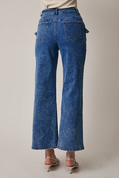 RUFFLE WIDE LEG JEANS