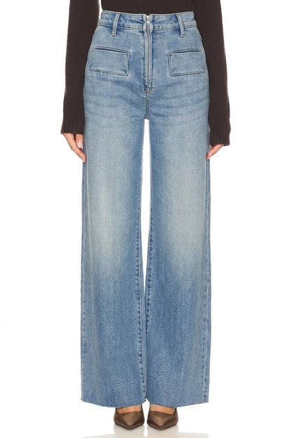 HIGH RISE FRONT POCKET FLARE JEANS